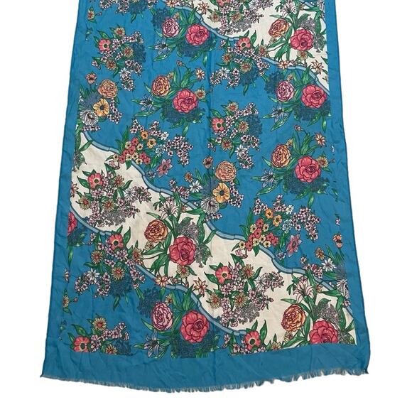 Accessories - Vintage 80s Floral Scarf Wrap Lightweight Oversized Retro Grandma Glam 26x72